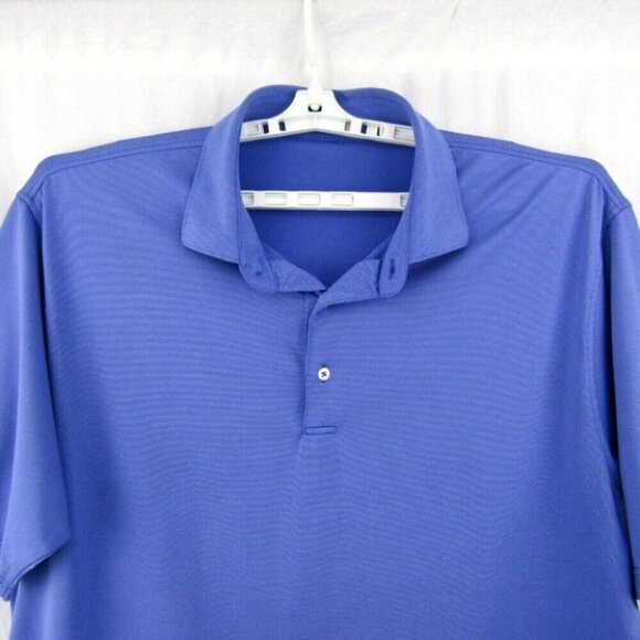 Oliver Ridley Performance Polo Shirt Blue Mens Size XL Stretch Short Sleeve Golf - Picture 2 of 9
